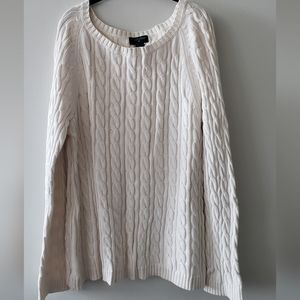 White knitted style sweater